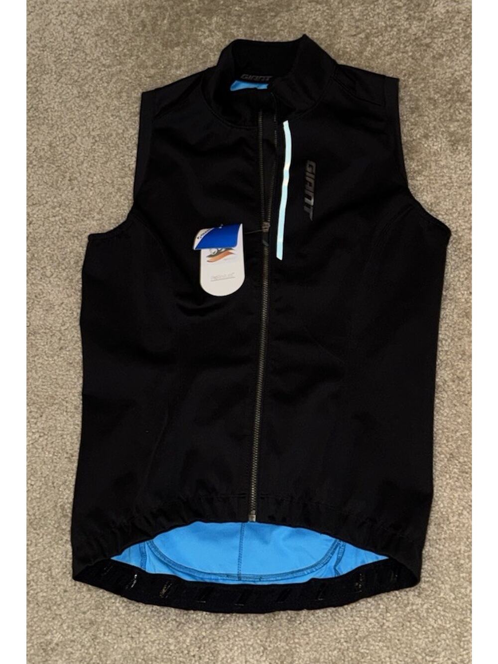 GIANT ProTextura Cycling Vest Women’s Small Black Full Zip Reflective NWT